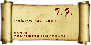 Todorovics Fanni névjegykártya