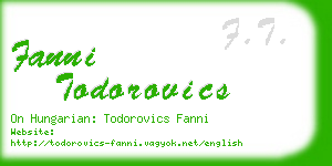fanni todorovics business card